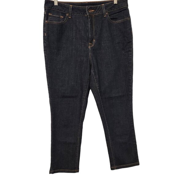 LL Bean Jeans Classic Fit Mid Rise Straight Leg Womens 12 Reg Stretch Denim EUC - Picture 1 of 13